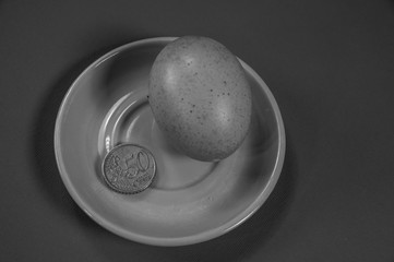 bianco e nero uovo duro e cinquanta centesimi