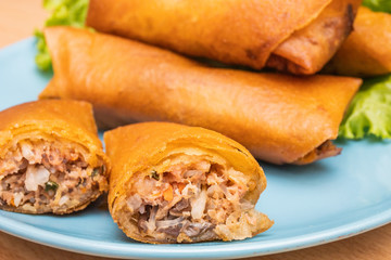 pork dim sum fried on lunch