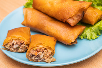 pork dim sum fried on lunch