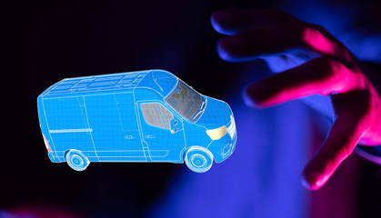 Transport Cardboard boxes, logistics and delivery concept digital  3d.