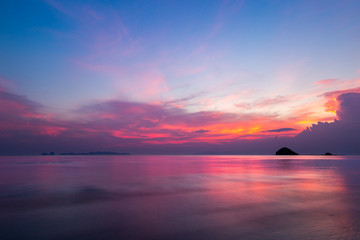 beautiful sea and sky at twilight time