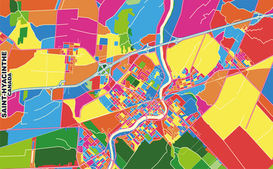 Saint-Hyacinthe, Quebec, Canada, colorful vector map