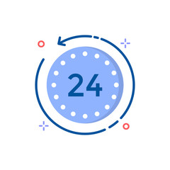 24 Hours Vector icon.