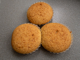 Homemade muffins cooked during the confirmation of the covid-19 virus