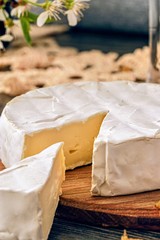 cheese on a wooden table