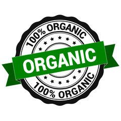 Organic stamp. sticker. seal. round grunge vintage ribbon Organic sign