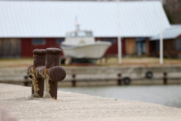 Mooring hook on the harbour