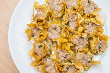 pork dim sum on dish