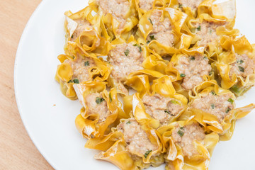 pork dim sum on dish