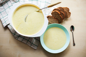 plate of mashed potato soup
