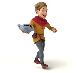 3D Illustration of a medieval historical character