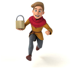 3D Illustration of a medieval historical character