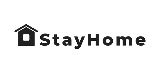 Fototapeta premium Stay home vector typography quote. Coronavirus COVID 19 quarantine concept.