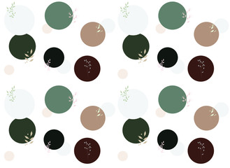 pattern neutrals color circles and abstract flowers