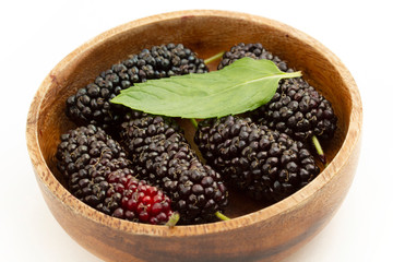 fresh and ripe mulberries background