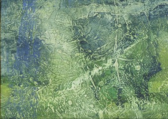 Abstract of blue and white stripes on a green background