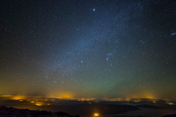 Winter milky way in Serra Del Montsec, Lleida, Spain