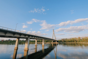 Swientokrzyski bridge on Vistula river in Warsaw, Poland