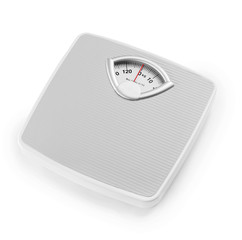 Weight scales on white background. Slimming concept