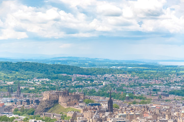 Fototapeta na wymiar Panorama of Edinburgh from Arthur's Seat