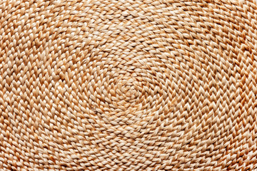 Natural fiber weaving texture. Placemat close-up.