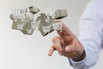 Transport Cardboard boxes, logistics and delivery concept digital  3d.