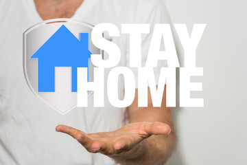 Stay home digital stay safe 3d.