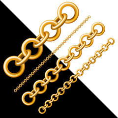 Obraz premium Gold chains of round shape in different sizes