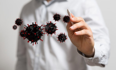 virus. Novel, people  Concept  quarantine.
