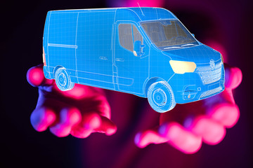 Transport Cardboard boxes, logistics and delivery concept digital  3d.