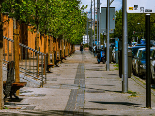 Fototapeta na wymiar Madrid / Spain-04/19/20 different views of the playgrounds, sidewalks and streets of madrid empty during the quarantine by the covid-19 coronavirus