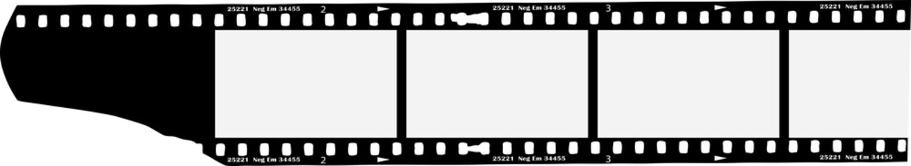 analog photographic film, empty filmstrip with picture frames, vector