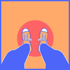 vector person in sneakers and jeans