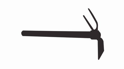Vector isolated Illustration of a Hoe Cultivator Silhouette