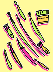 vector color brush for painting