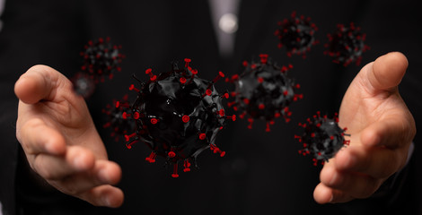 virus. Novel, people  Concept  quarantine.