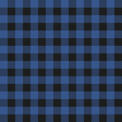 Lumberjack plaid blue seamless pattern. Vector illustration.