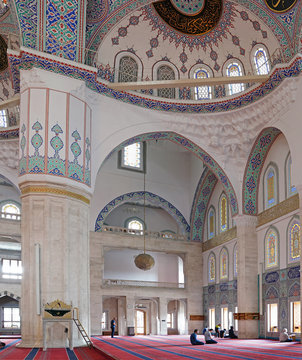 Ankara/Turkey- June 2 2018:  Interior of Kocatepe Mosque