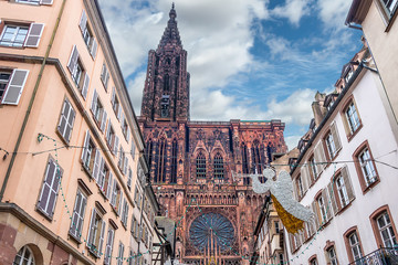 Strasbourg Cathedral in Christmas, in Strasbourg, France