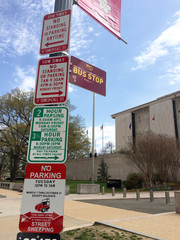 No parking street signs clutterr america washington dc