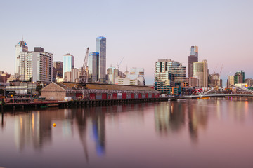 Obraz na płótnie Canvas Melbourne Skyline From South Wharf