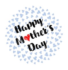 Happy Mother's Day Heart-Typocraphic illustration vector Calligraphy Background, celebration card,printable, ornaments celebrations, gift card invitation,