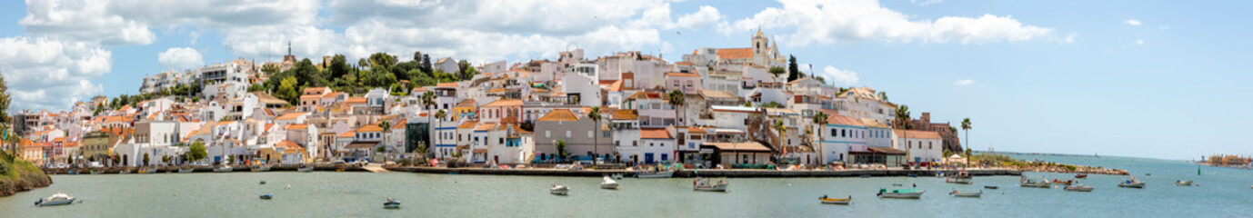 Fototapeta na wymiar view to small fisher village Ferragudo at the Algarve coast in Portugal