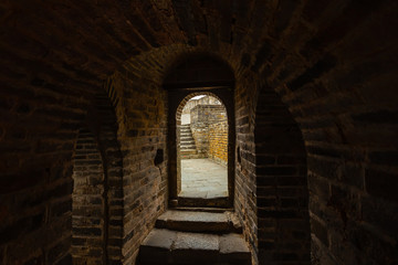 Inside the watchtower of the Great Wall of China