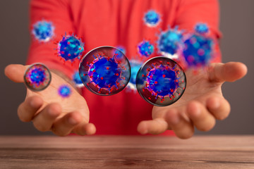 Corona Virus Healthcare Concept. Coronavirus protection Pandemic Sars Fever.