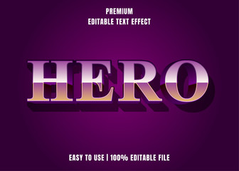 Hero, Editable Text Effect Font Style