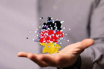 map of Germany. Wire frame 3D mesh