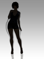 Fototapeta premium Conceptual fat overweight obese female vs slim fit healthy body after weight loss or diet with muscles thin young woman on gray. A fitness, nutrition or fatness obesity, health shape 3D illustration