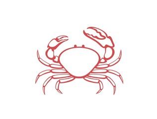 Tasmanian giant crab logo. Isolated crab on white background