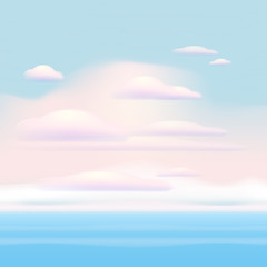 Fototapeta na wymiar Background with clouds on blue sky. Blue Sky vector